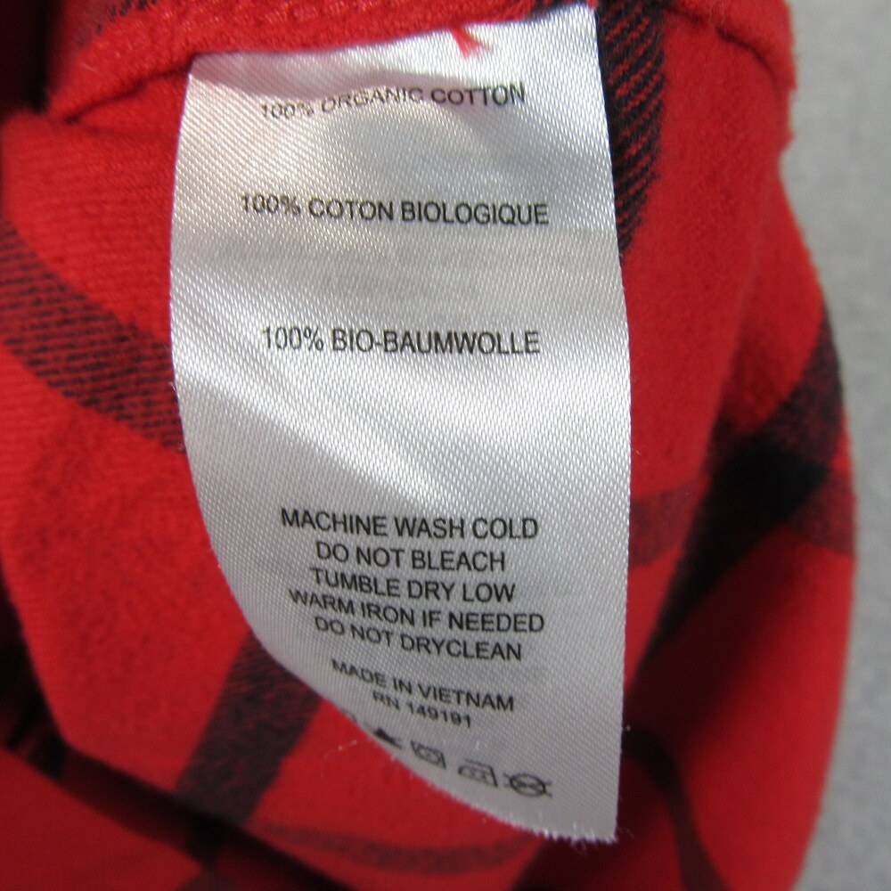 Topo Designs Mens Button Up Flannel Mountain Shirt L Red Plaid 100% Organic - Picture 8 of 10